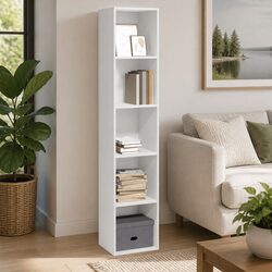 Bookcase White 40x30x189 cm Open Shelves Storage Cabinet Living Room Bedroom