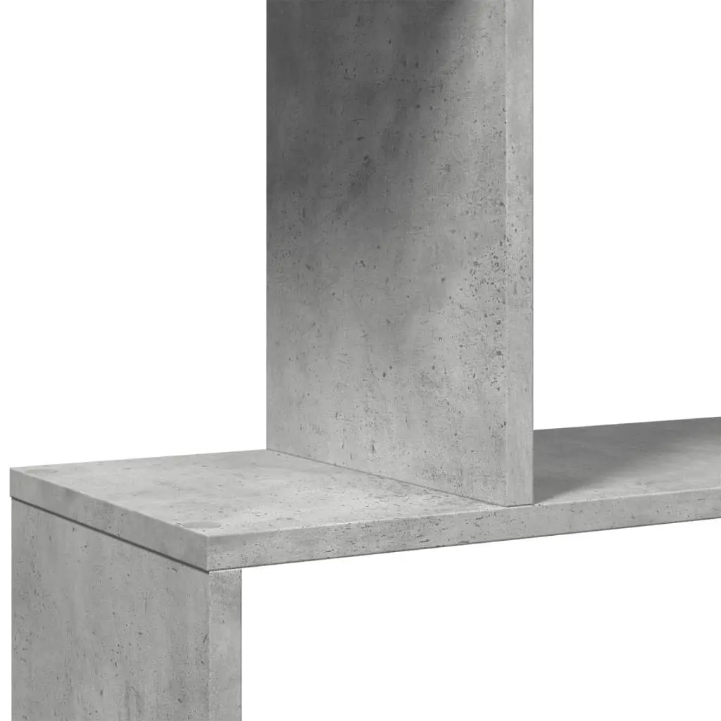 Room Divider Bookcase 4-Tier Storage Shelf Grey Engineered Wood 70x24x129cm