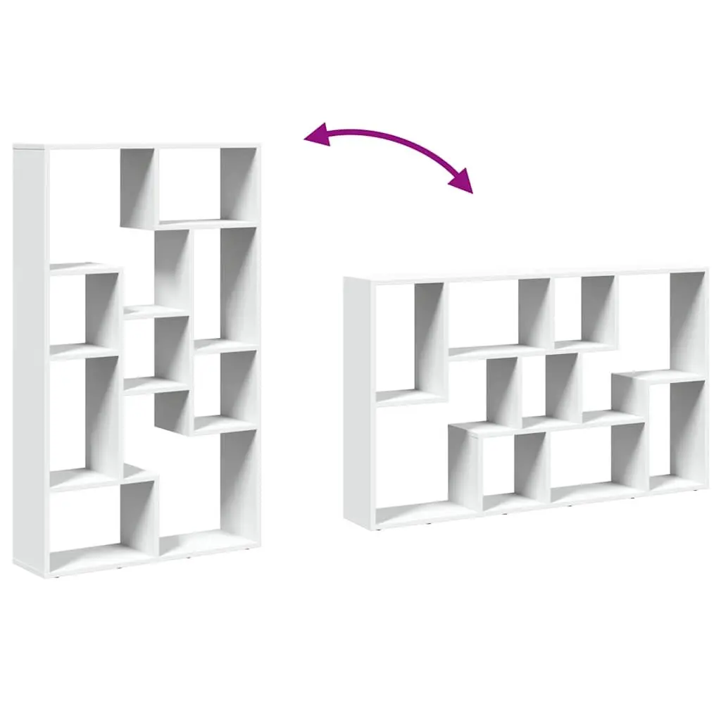 Bookcase Engineered Wood White 72x20x120.5 cm Shelving Unit Storage Display