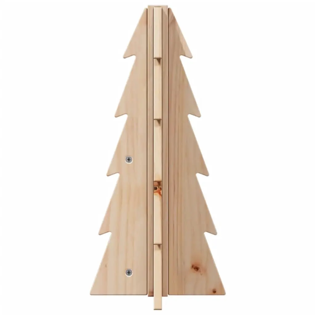 Wooden Christmas Tree Decoration Natural Pine 49cm Brown Holiday Ornament