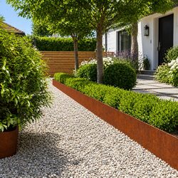 Lawn Garden Edging Borders 20 pcs 25x103 cm Flexible Weathering Steel Brown