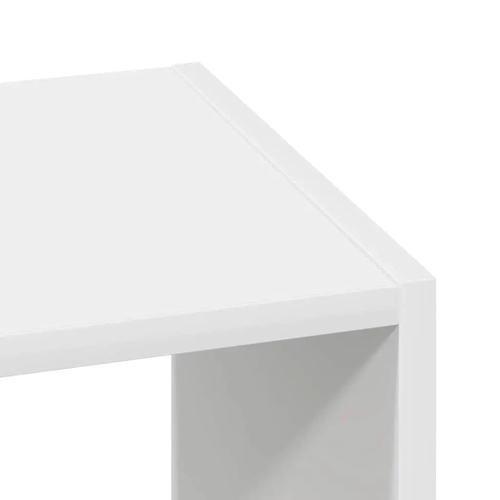 Stackable Bookcase Storage Cabinet Multi-Tier Shelving Unit White Engineered Wood