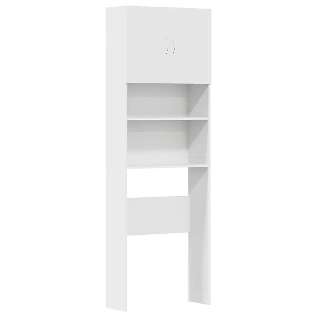 Washing Machine Cabinet Storage Organizer 64x24x190 cm White Engineered Wood