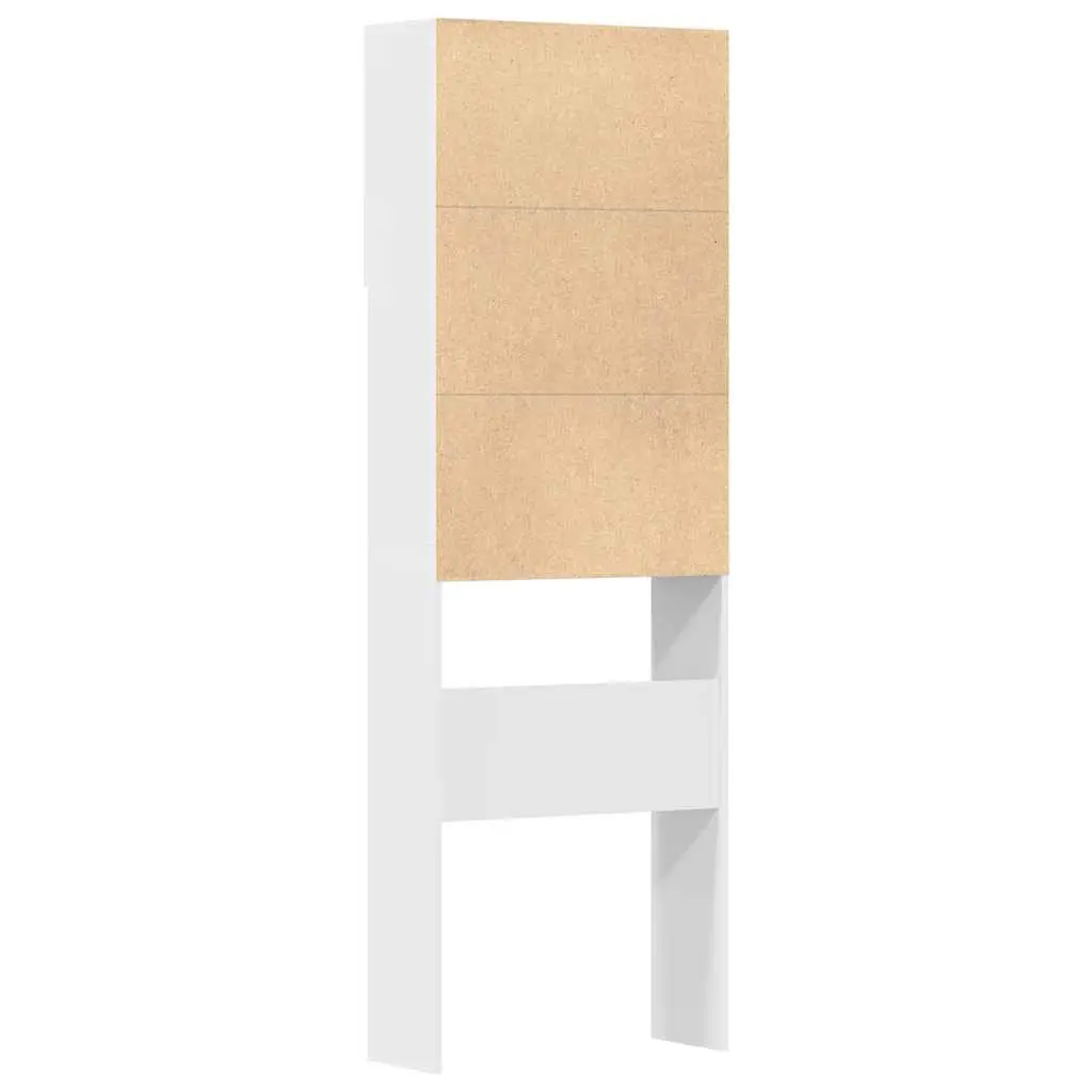 Washing Machine Cabinet Storage Organizer 64x24x190 cm White Engineered Wood