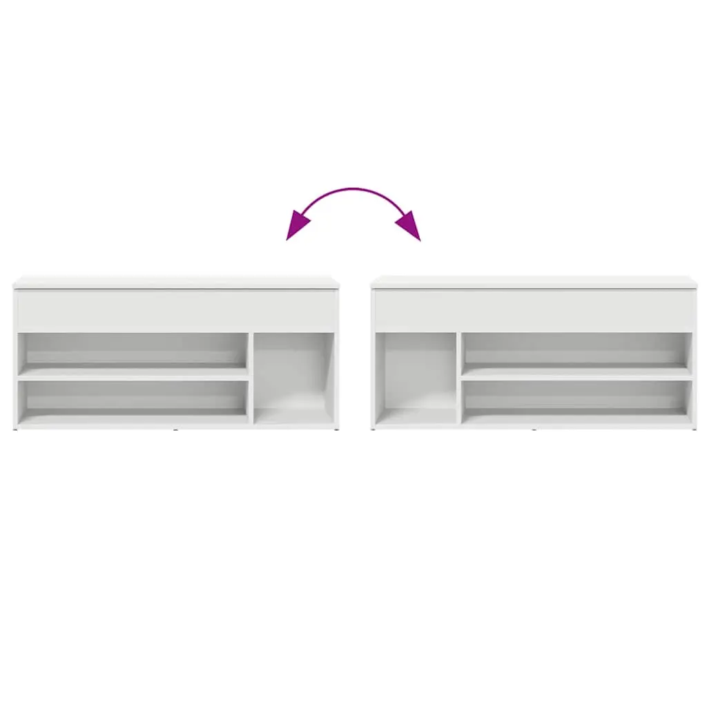 Shoe Bench White Storage Organiser Seating Entryway Hallway Footwear Rack