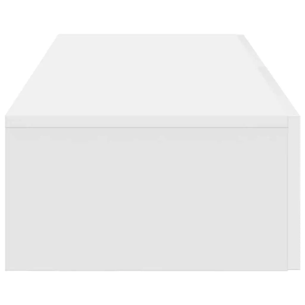 Wall Shelf with Drawers Floating Storage Cabinet White Engineered Wood