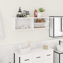 Bathroom Wall Cabinet 100x25x30 cm White Storage Vanity Unit Engineered Wood