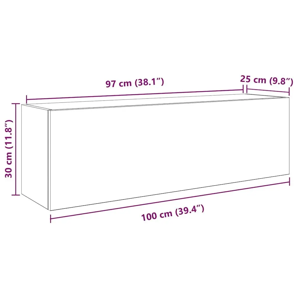 Bathroom Wall Cabinet 100x25x30 cm White Storage Vanity Unit Engineered Wood