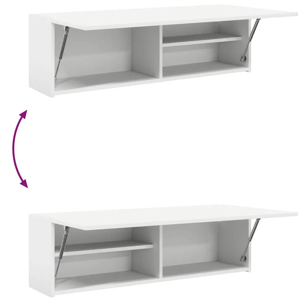 Bathroom Wall Cabinet 100x25x30 cm White Storage Vanity Unit Engineered Wood