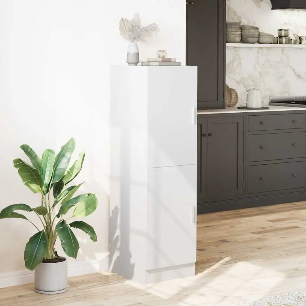 Kitchen Cabinet Engineered Wood Storage Unit with Doors and Shelves White 38 x 41.5 x 131.5 cm