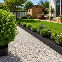 Garden Lawn Edging 10 pcs Black Steel Borders 20x103 cm Landscape Edger