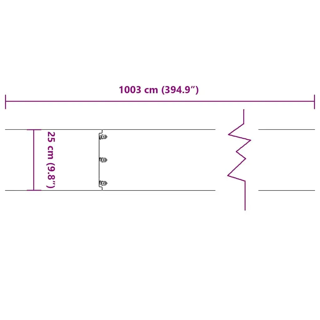 Garden Lawn Edging Borders Steel Edger 25 x 103 cm White 10 Piece