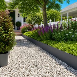 Garden Lawn Edging 10pcs 25x103cm Flexible Steel Bordering Border Landscape