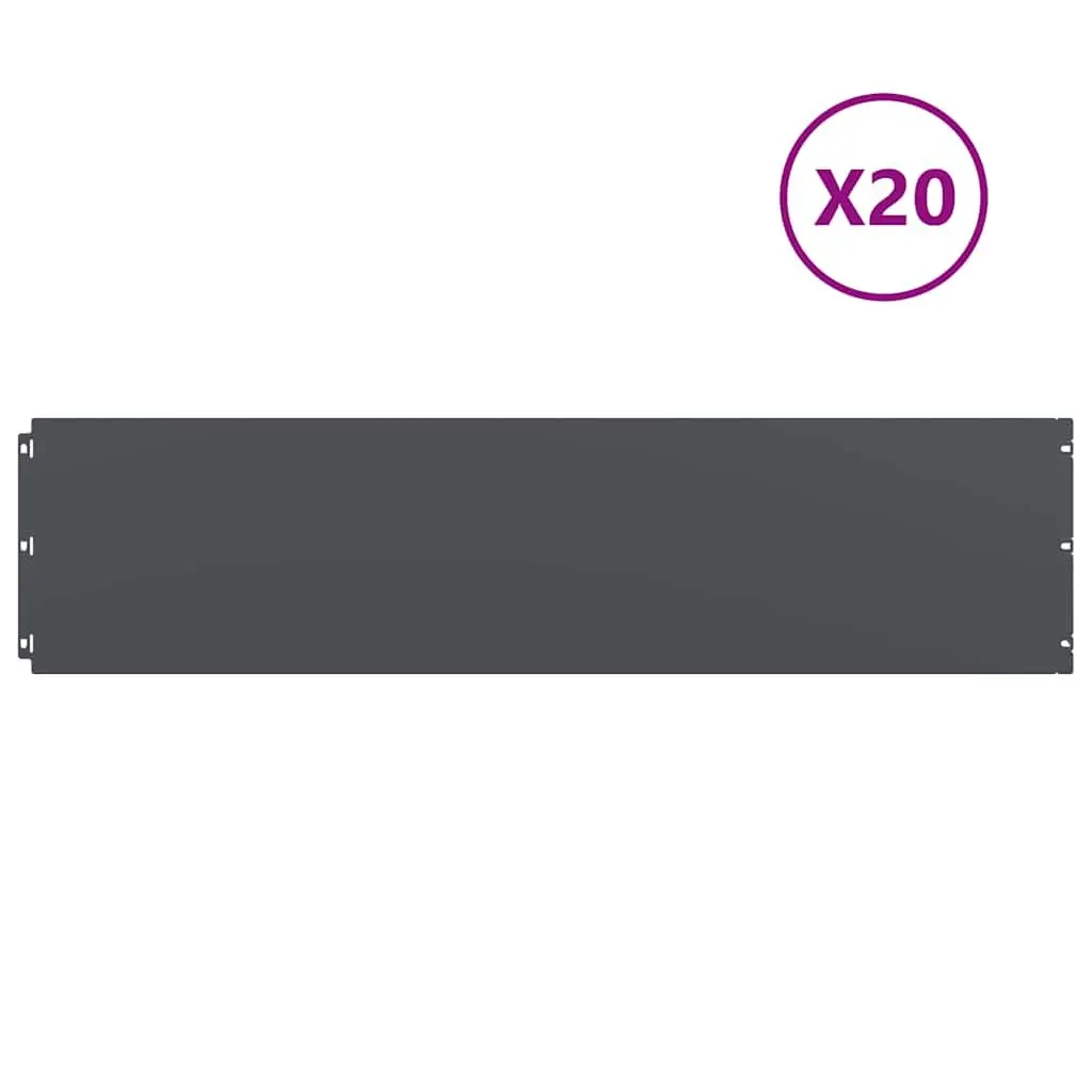 Lawn Edging Cold-Rolled Steel 25 x 103 cm Anthracite 20 Pieces
