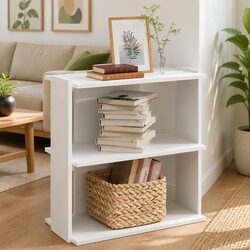 White 3-Tier Bookcase Storage Shelving Unit Display Organiser 60x30x60cm
