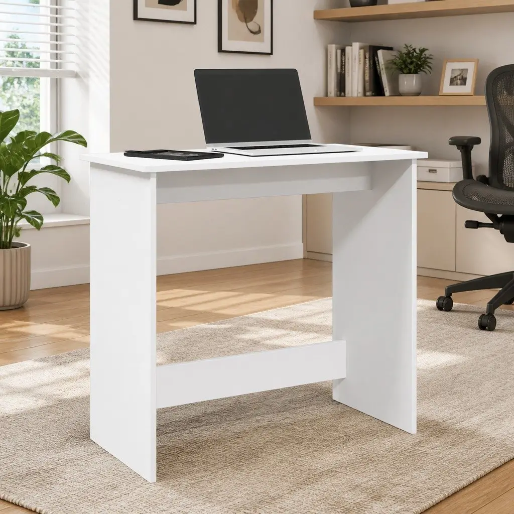 Writing Desk Engineered Wood 80x40x75 cm White Office Study Table