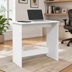 White Writing Desk 80x40x75 cm Office Study Table Engineered Wood Workstation
