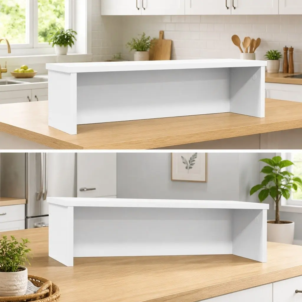 Kitchen Utensil Rack Stackable Storage Organiser 2 Pack White Countertop Cabinet