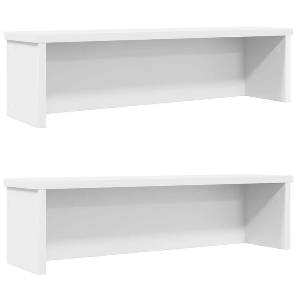 Kitchen Utensil Rack Stackable Storage Organiser 2 Pack White Countertop Cabinet