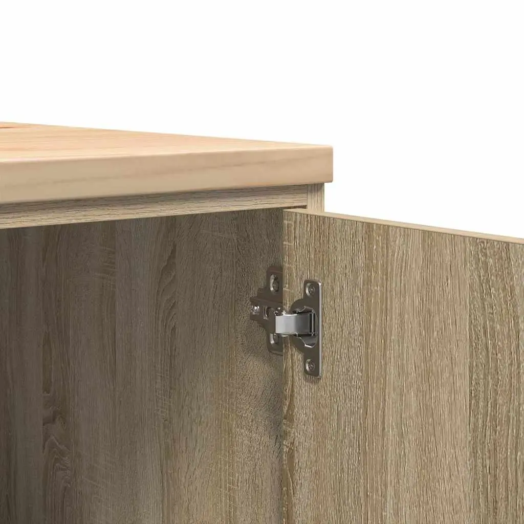 Garage Storage Cabinet Solid Wood Pine Sonoma Oak 60x51x85cm