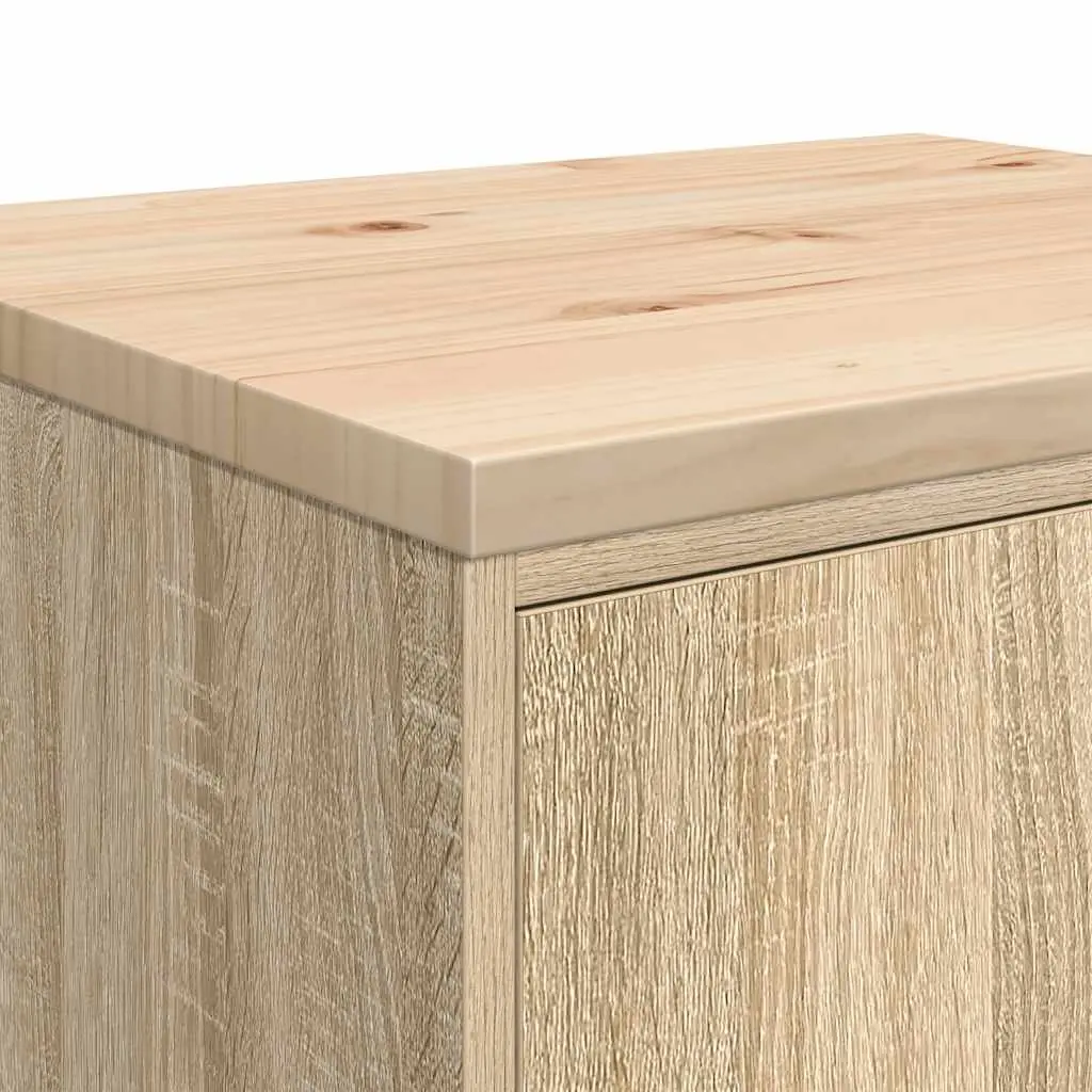 Garage Storage Cabinet Solid Wood Pine Sonoma Oak 60x51x85cm