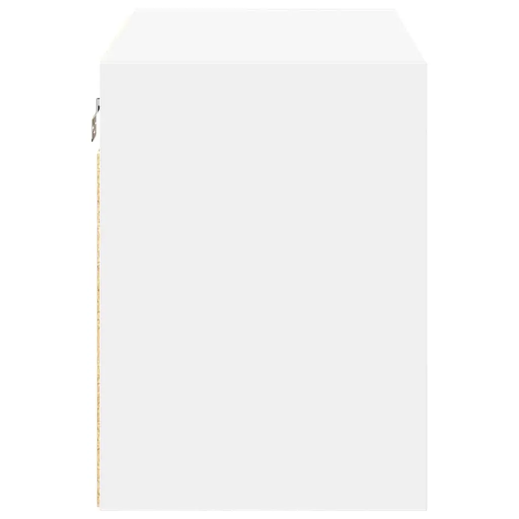 Wall Cabinet Engineered Wood White Storage Cupboard for Garage Organiser