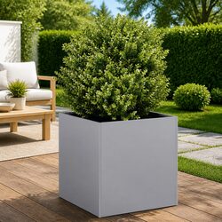 Galvanised Steel Planter 40x40x40 cm Raised Garden Bed Flower Box Outdoor Patio