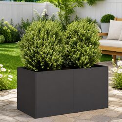 Planter Black 80x40x40 cm Raised Garden Bed Cold-rolled Steel Flower Box
