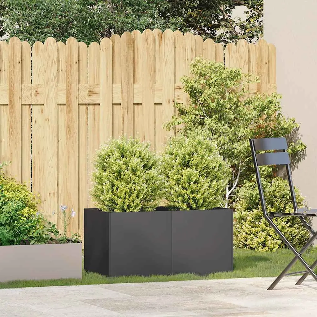 Planter Cold-rolled Steel Raised Garden Bed 80x40x40 cm Black