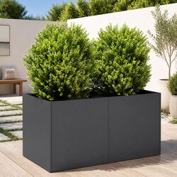 Cold-Rolled Steel Planter Raised Garden Bed Anthracite 80x40x40cm Outdoor Patio