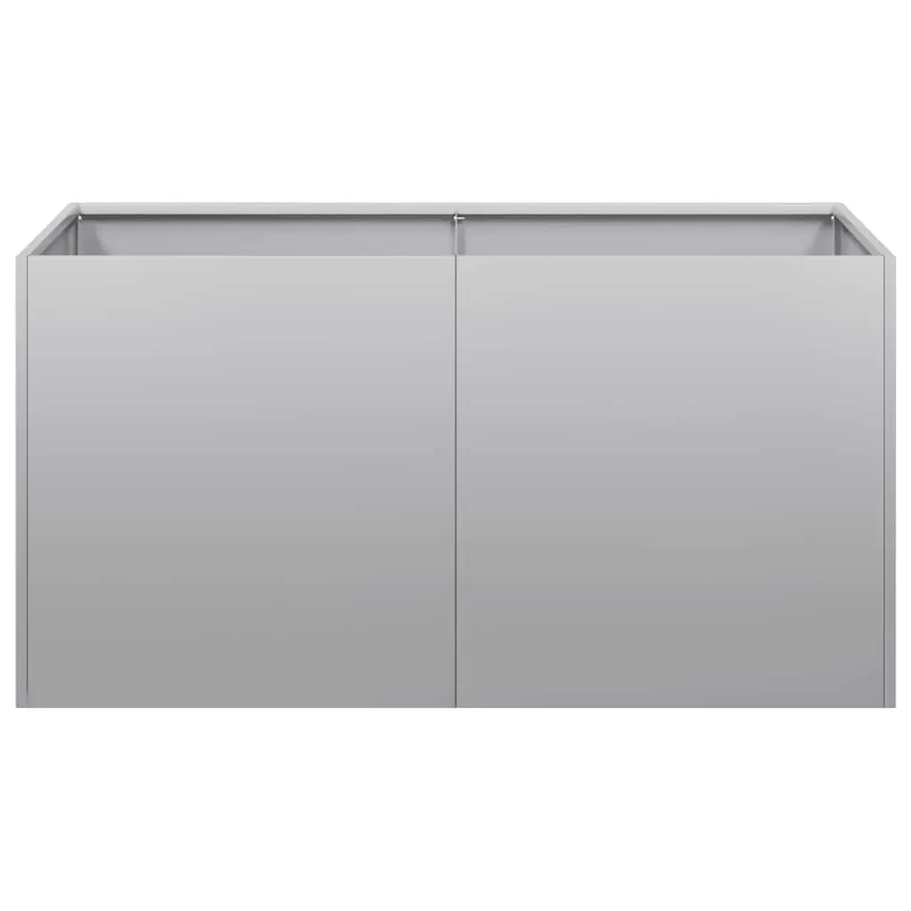 Galvanised Steel Planter Raised Garden Bed 80x40x40cm Silver