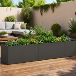 Planter Black 200x40x40 cm Cold-Rolled Steel Raised Garden Bed Outdoor