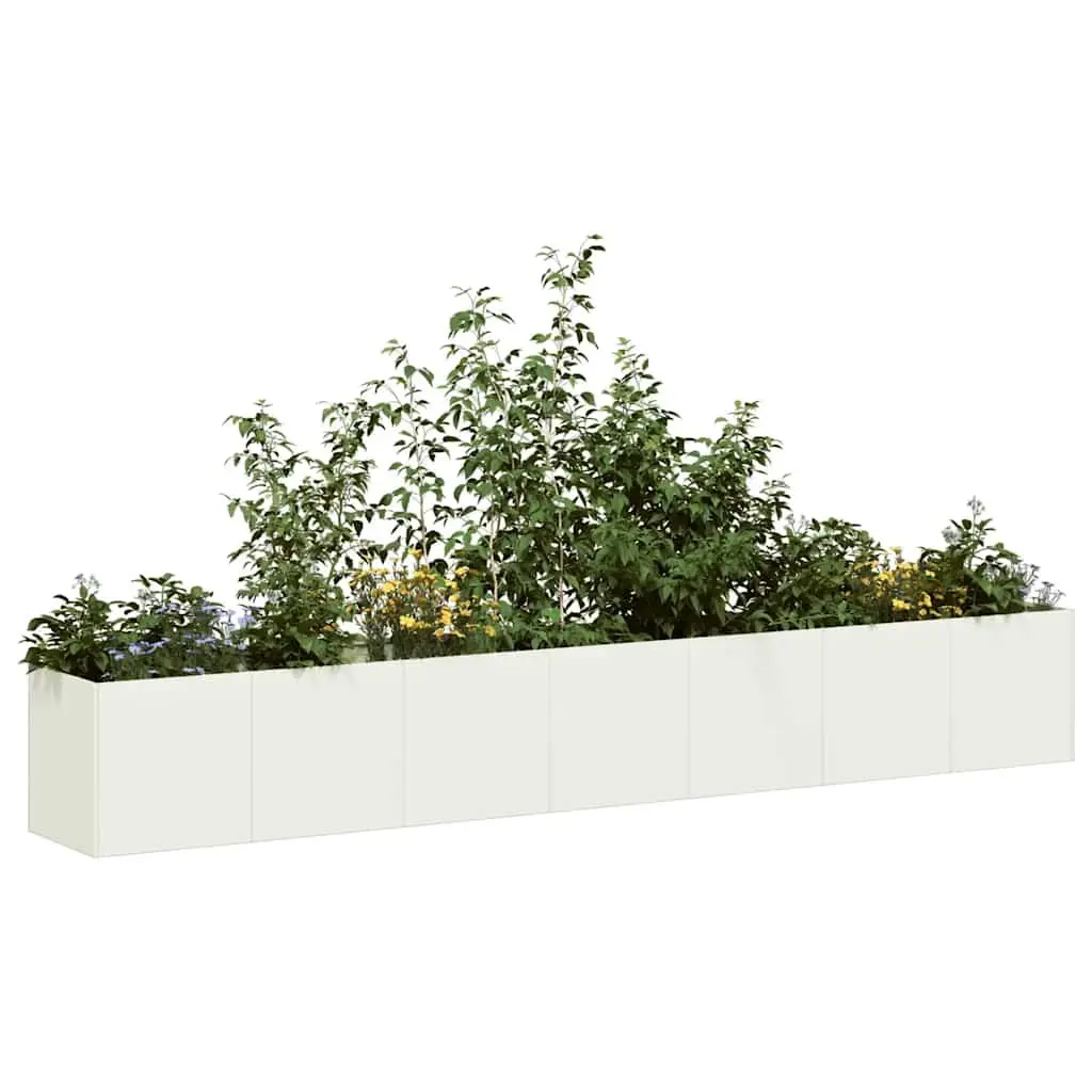 Cold-rolled Steel Planter White 280x40x40 cm Raised Garden Bed Outdoor