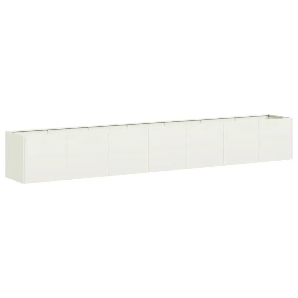 Cold-rolled Steel Planter White 280x40x40 cm Raised Garden Bed Outdoor