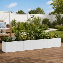 Galvanised Steel Planter 280x40x40 cm Raised Garden Bed Flower Box Outdoor