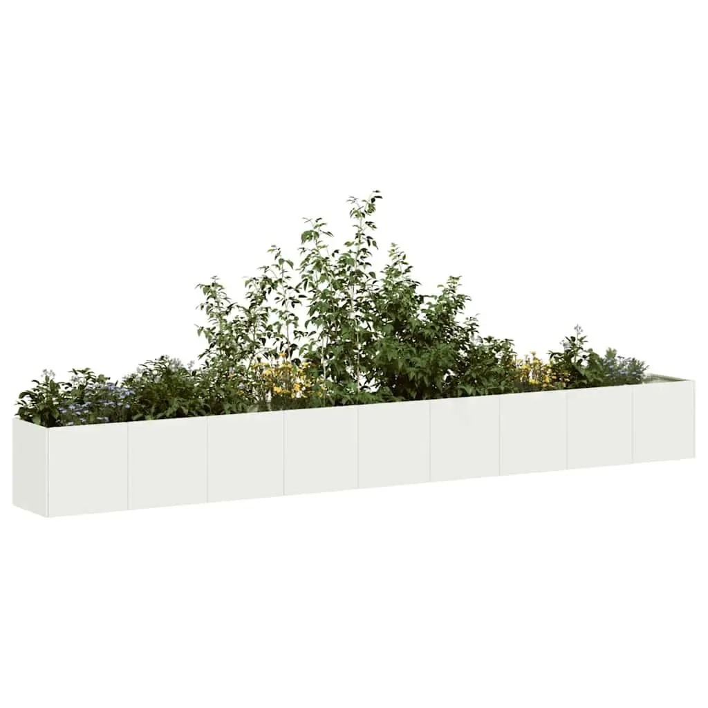 Cold-rolled Steel Planter White 360x40x40 cm Raised Garden Bed Flower Box