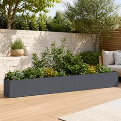 Raised Garden Planter Box Anthracite 360x40x40 cm Cold-rolled Steel Open Bottom