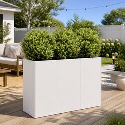Cold-Rolled Steel Planter Box White 120x40x80 cm Raised Garden Bed Outdoor