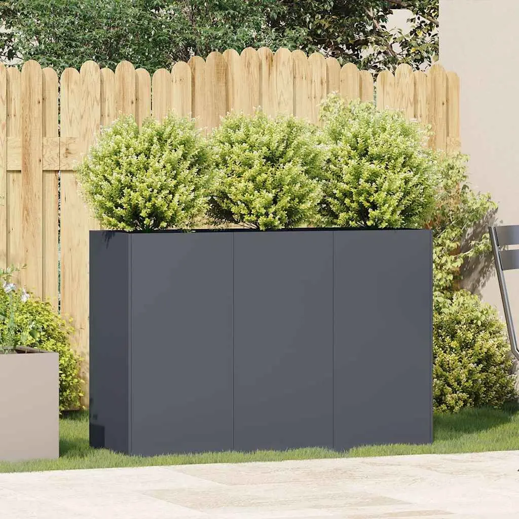 Raised Garden Planter Box Cold-rolled Steel 120x40x80cm Anthracite Outdoor