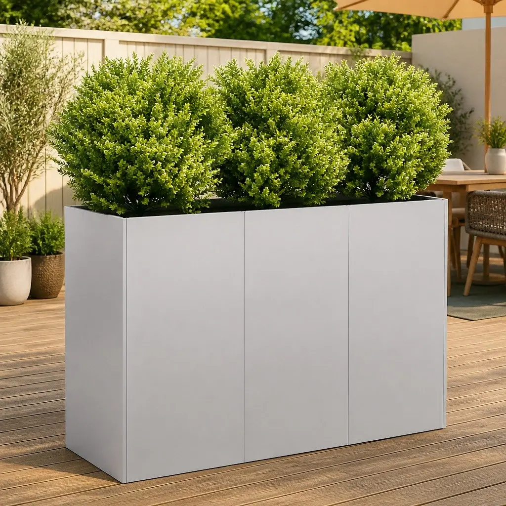 Galvanised Steel Planter Raised Garden Bed 120x40x80 cm Silver