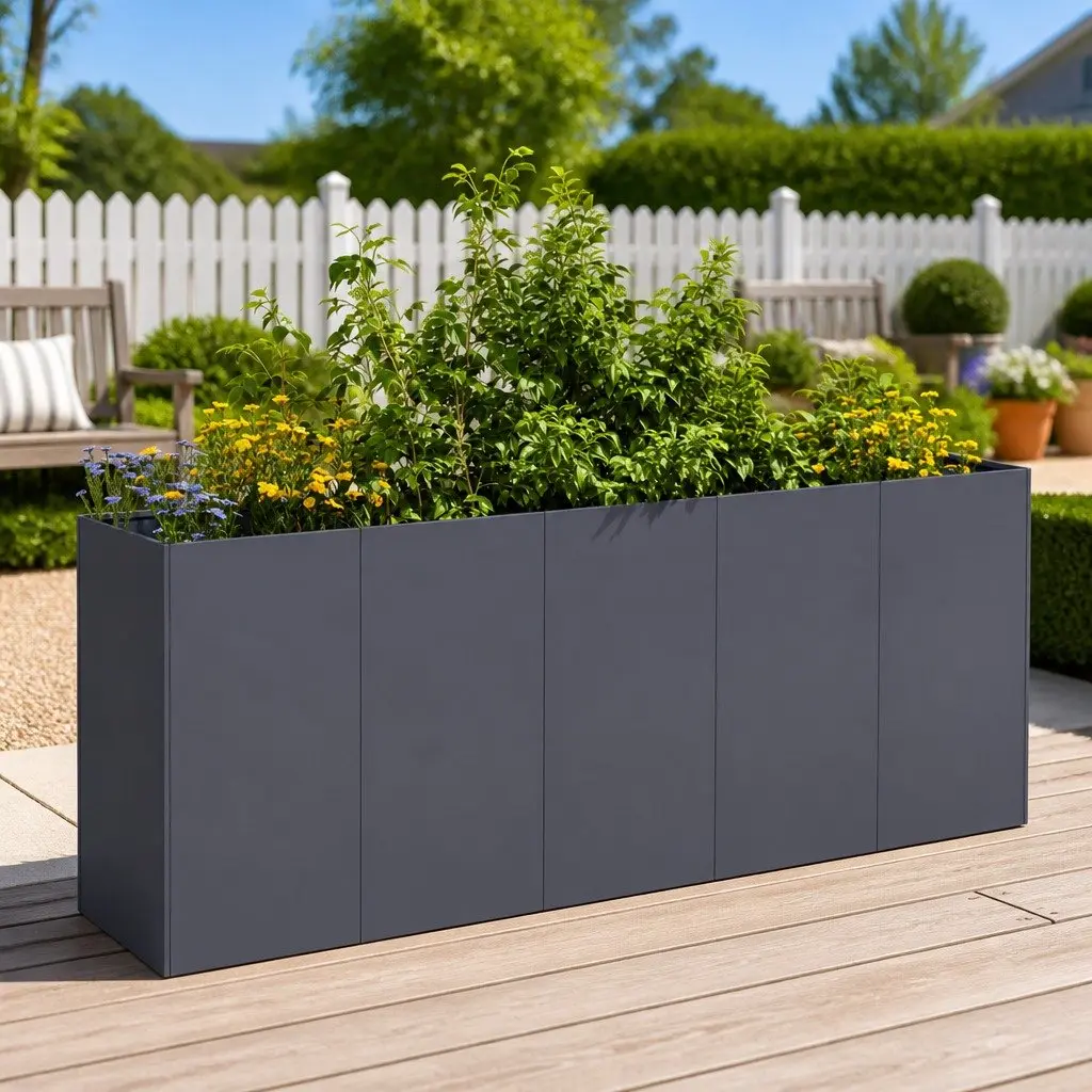 Raised Planter Box Cold-rolled Steel 200x40x80 cm Anthracite Garden Bed