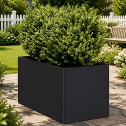Planter Black 40x80x40 cm Cold-rolled Steel Raised Bed Garden Flowers Vegetables