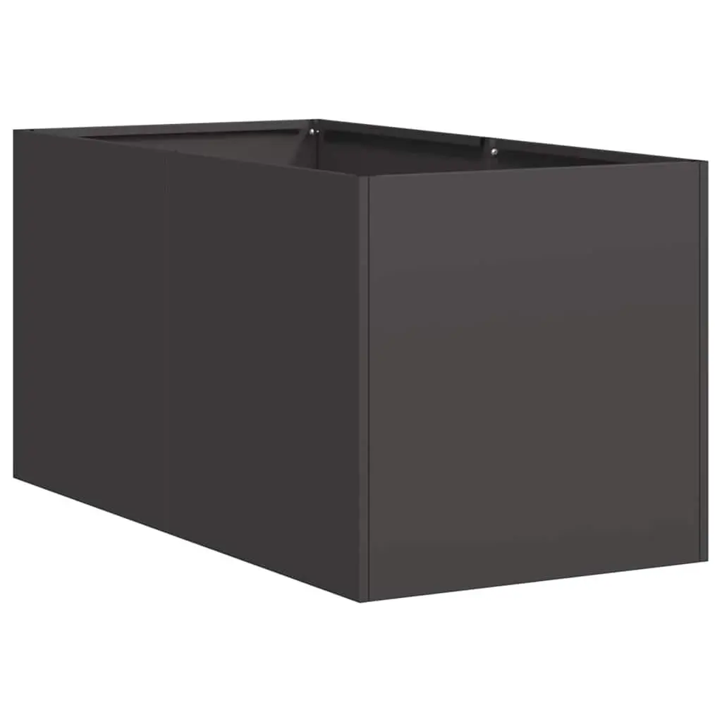 Planter Cold-rolled Steel Raised Bed 40x80x40 cm Black for Garden Flowers Vegetables