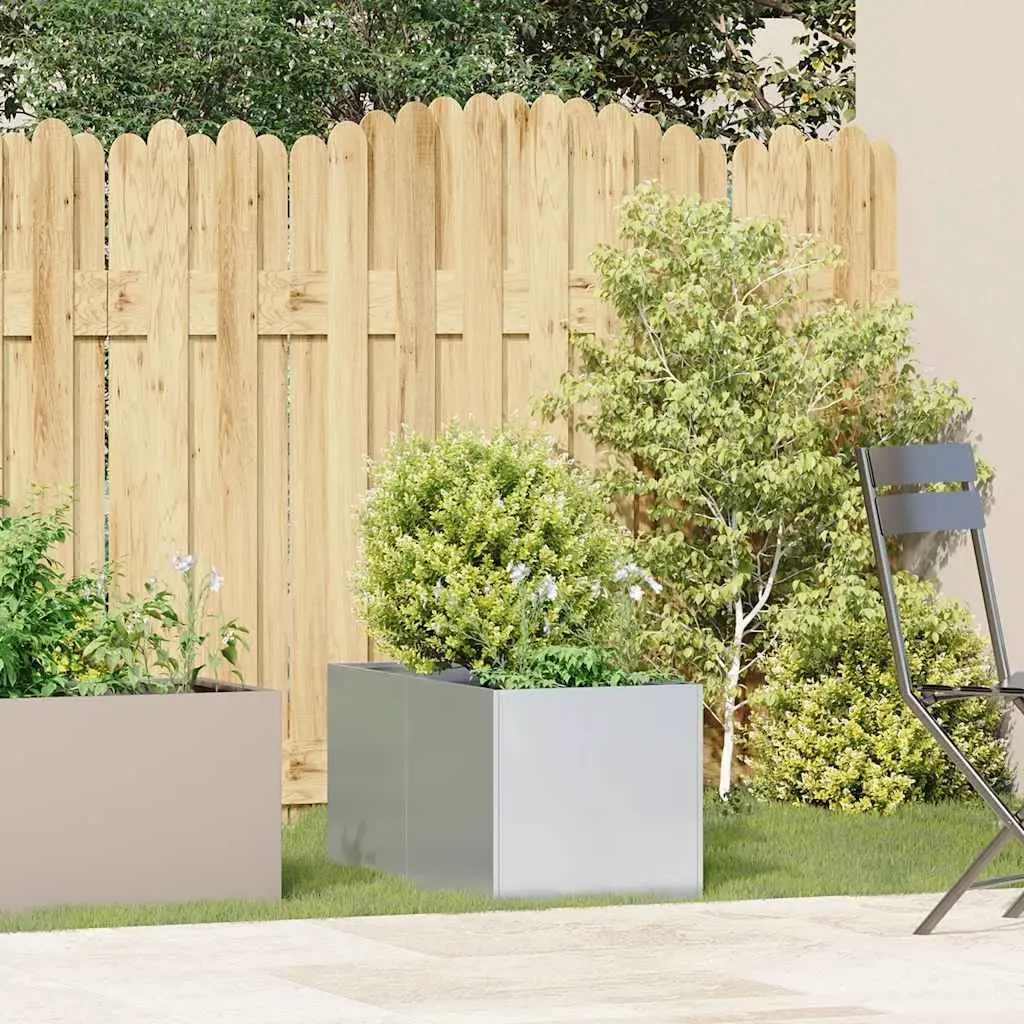 Galvanised Steel Planter Raised Bed Garden Box 40x80x40cm Outdoor Patio