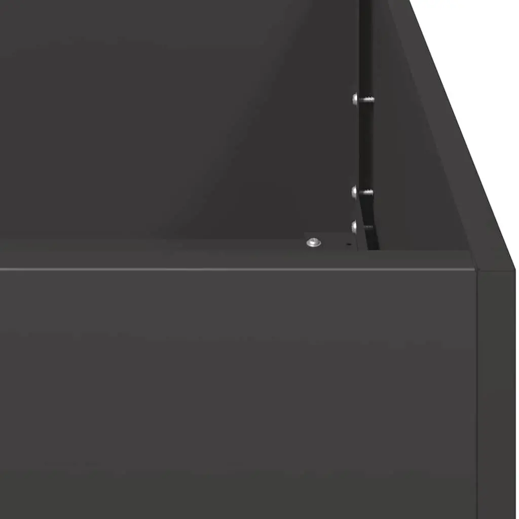 Planter Cold-rolled Steel Raised Bed 80x80x40 cm Black Outdoor Garden Patio
