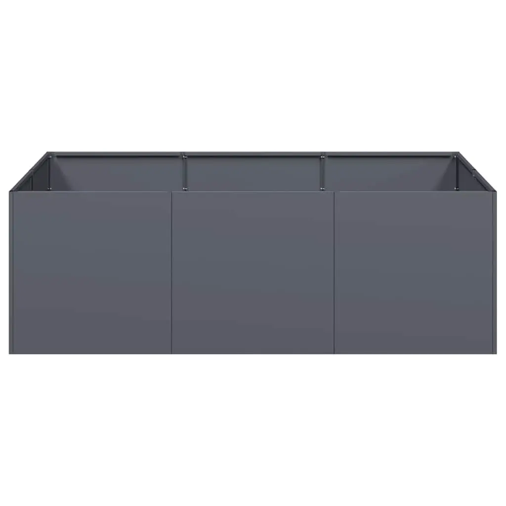 Raised Garden Planter Box Steel 120x80x40 cm Anthracite Outdoor Flower Bed