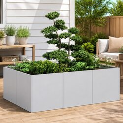 Galvanised Steel Planter Raised Garden Bed Outdoor Flowers Vegetables Herbs Box