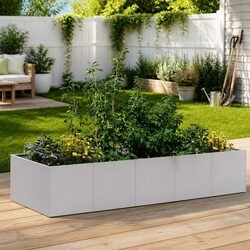 Raised Garden Planter Box 200x80x40cm Silver Outdoor Flower Bed Vegetables