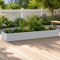 Galvanised Steel Planter Raised Garden Bed Outdoor Patio Flower Box 360x80x40cm
