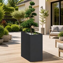 Steel Planter Box 40x80x80 cm Black Raised Garden Bed Outdoor Flower Pot